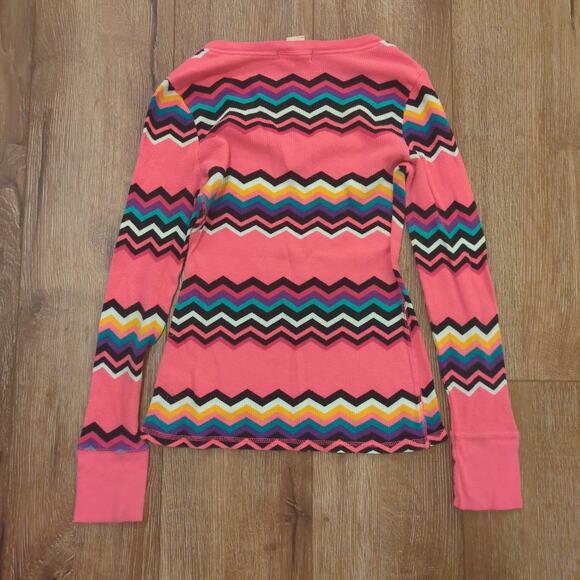 VTG OP Sport Women's Medium Sweater Aztec Pink Colorful Stripe Fair Isle V-Neck - Picture 6 of 7